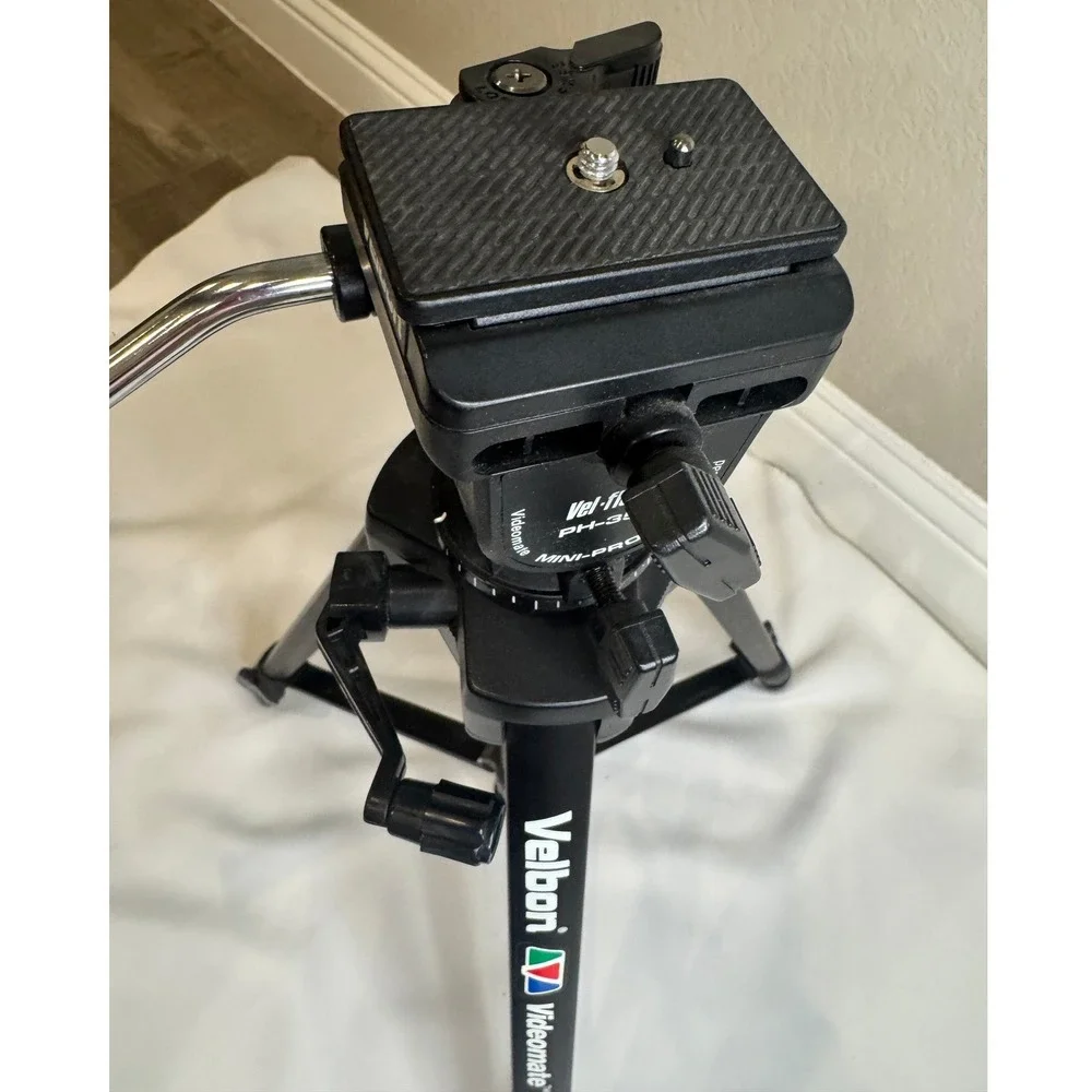 Velbon Videomate II Tripod Vel-flo 7 PH-358‎ Fluid Panhead Black Excellent Video